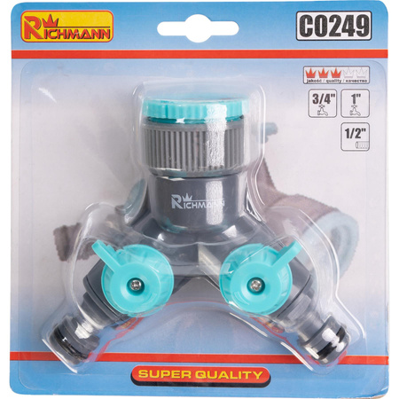 ROZDZIELACZ OGRODOWY Z ZAWORAMI 3/4'