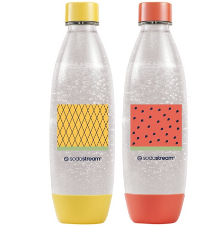 Butelki SodaStream Fuse Water Pomelo 2x1L - Żółta i Koralowa