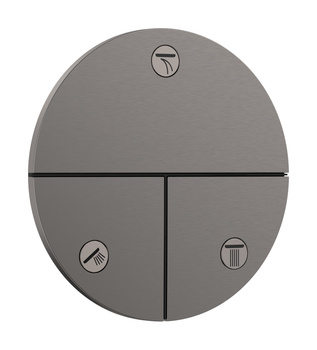 HG ShowerSelect Comfort S Zawór odcinający do 3 odbiorników, podtynkowy, Czarny Chrom Szczotkowany