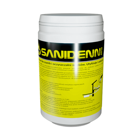 Silne BAKTERIE do SZAMBA SANIDENN Środek do oczyszczalnia ZAPACH TŁUSZCZ 24M
