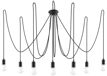 Żyrandol EDISON 7 czarny