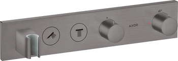 AX ShowerSolutions Moduł termostatyczny 460/90 do 2 odbiorników, podtynkowy, Czarny Chrom Szczotkowany