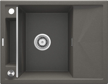 Zlewozmywak granitowy magnetyczny 1-komorowy z ociekaczem antracyt metalik stal ZRM T11A