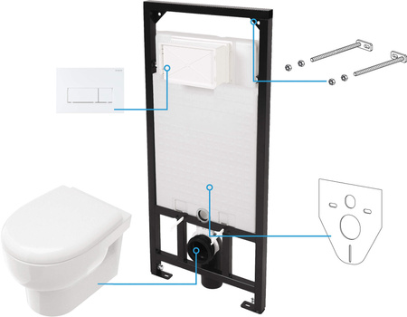 Zestaw WC podtynkowy 6 w 1 biały bianco CDAA6ZPW
