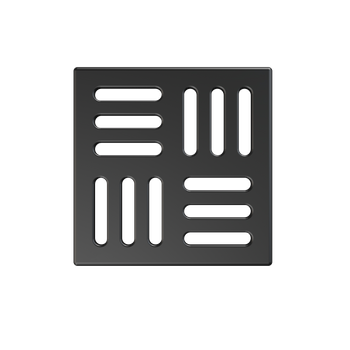 Kratka 102×102 mm stal nierdzewna, czarny-mat