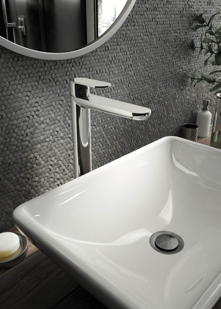 Bateria umywalkowa wysoka - ECO-aerator 4.5 l/min stała chrom Alpinia BGAE020K