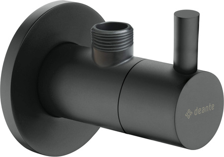 Zawór kątowy z głowicą ceramiczną 1/2" - 3/8" - okrągły nero VFA N62R