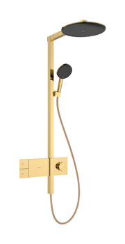 HG Raindance Alive S Komplet prysznicowy 300 1jet EcoSmart z termostatem ShowerSelect Comfort, Złoty Optyczny Polerowany