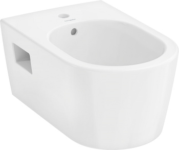 HG EluPura Original S Bidet wiszący 540 z otworem na baterię, z przelewem, SmartClean, Biały