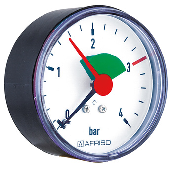 Manometr grzewczy HZ 63, fi63 mm, 0÷4 bar, G3/8", ax kl. 2,5