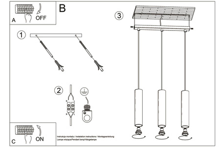 Lampa wisząca LINO 3L