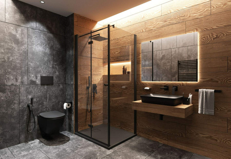 Brodzik granitowy prostokątny 120x90 cm nero KQR N43B