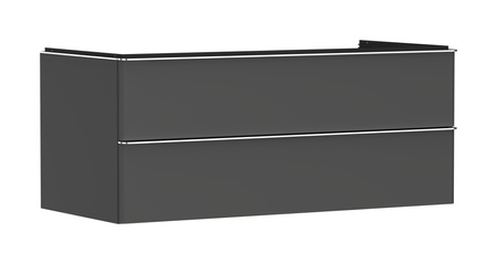 HG Xelu Q Szafka pod umywalkę nablatową z 2 szufladami 1180/550, Szary Diament Matowy, Kolor uchwytów: Chrom