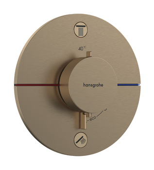HG ShowerSelect Comfort S Bateria termostatyczna do 2 odbiorników zgodna z normą EN 1717, podtynkowa, Brąz Szczotkowany