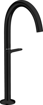 AX One Bateria umywalkowa Select 260 do umywalek nablatowych z kompletem odpływowym Push-Open, Czarny Matowy