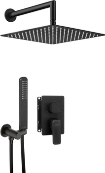 Zestaw prysznicowy podtynkowy z BOXem mieszaczowym stała nero Hiacynt BXYZNQHM