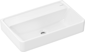 HG Xanuia Q Umywalka wisząca Compact 600/370 bez otworu na baterię, bez przelewu, SmartClean, Biały