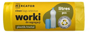 Worki żółte 120 l do segregacji plastik metal LDPE 10 szt recykling