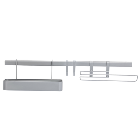 Zestaw półka, reling, uchwyt na ręcznik, 2 haczyki