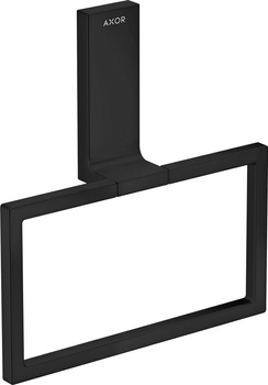 AX Universal Rectangular Wieszak na ręcznik typu Ring, Czarny Matowy