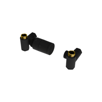 EXCELLENT Caldo zestaw trójosiowy z głowicą termostatyczną z opcją montażu grzałki, lewy, czarny mat czarny mat GREX.CA10.L.TTG.BL