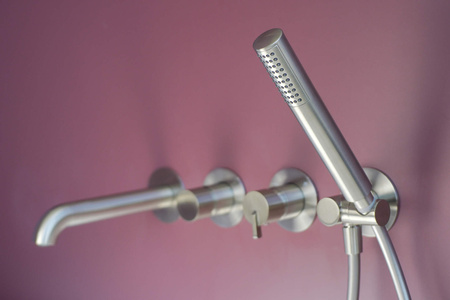 Bateria wannowa 4-otworowa podtynkowa stała stal Silia BQS F18P