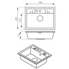 MEZZO II zlewozmywak granitowy 1-komorowy 48/58,GrafitShine