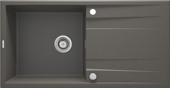 Zlewozmywak granitowy 1-komorowy z ociekaczem antracyt metalik stal ZQE T713