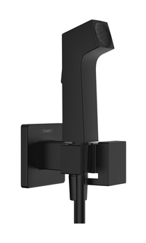 HG Bidetowa główka prysznicowa Bidette 1jet E EcoSmart z mieszaczem, uchwytem i wężem prysznicowym 125 cm, Czarny Matowy