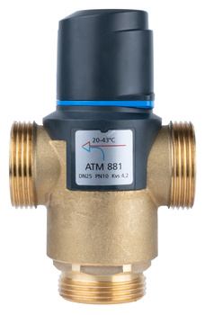 Termostatyczny zawór mieszający ATM 881, DN25, G1 1/4", 20÷43°C, Kvs 4,2 m3/h
