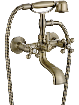 STILO bateria wannowa ścienna z zestawem natryskowym