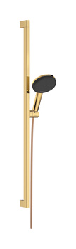HG Raindance Alive Select S Zestaw prysznicowy 125 3jet EcoSmart z drążkiem Unica E Puro 90 cm EasySlide, Złoty Optyczny Polerowany