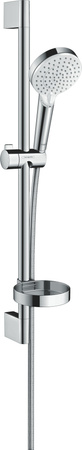 HG Crometta Zestaw prysznicowy 100 Vario z drążkiem 65 cm i mydelniczką, Biały/Chrom