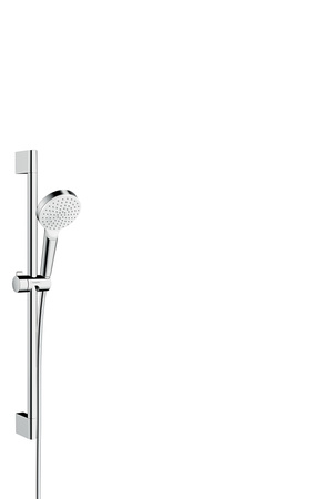 HG Crometta Zestaw prysznicowy 100 1jet EcoSmart z drążkiem 65 cm, Biały/Chrom