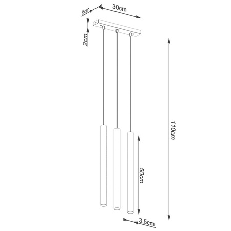 Lampa wisząca PASTELO 3L drewno