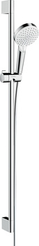 HG Crometta Zestaw prysznicowy 100 Vario EcoSmart z drążkiem 90 cm, Biały/Chrom