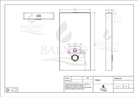 Stelaż natynkowy WC szklany czarny Fix-Frame Glass Black