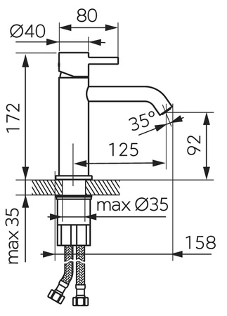 CIRICULUS bateria umywalkowa niska, chrom