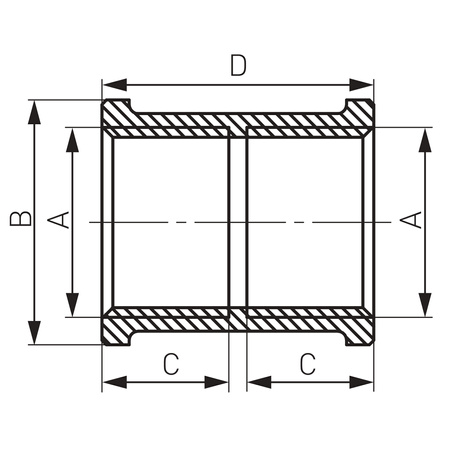 Mufa mosiężna 1-2" chromowana