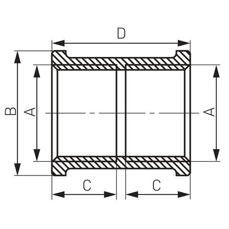 Mufa mosiężna 3-4" chromowana