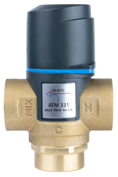 Termostatyczny zawór mieszający ATM 331, DN20, Rp3/4", 20÷43°C, Kvs 1,6 m3/h