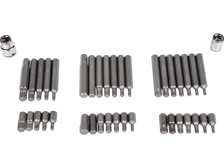 WKŁAD - ZESTAW BITÓW IMBUS,TORX I SPLINE 40 ELEM. + TACKA C1101