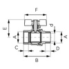 Zawór kulowy GW-GZ z motylkiem, 3-8", F-Power