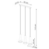 Lampa wisząca REA 3L beton
