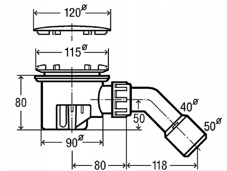 Viega Syfon brodzikowy Tempoplex fi90 mm - 364786