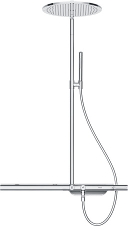 AX ShowerSolutions Komplet prysznicowy 350 1jet z termostatem 800, Chrom