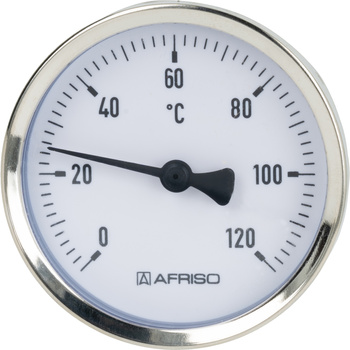 Termometr bimetaliczny BiTh 63, fi63 mm, 0÷120°C, L 63 mm, G1/2", ax, kl. 2