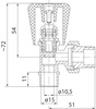 Zawór grzejnikowy kątowy do wlutowania 1-2"