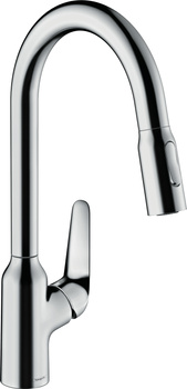 HG Focus M42 Jednouchwytowa bateria kuchenna 220, wyciągana wylewka, 2jet, Chrom