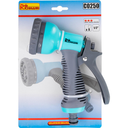 PISTOLET ZRASZAJĄCY 9 FUNKCJI 1/2' PLASTIK/GUMA